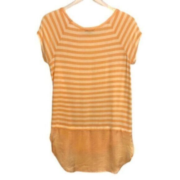 Anthropologie | Bordeaux Women's Peach & Cream Striped Short Sleeve Top Size S - Picture 8 of 8